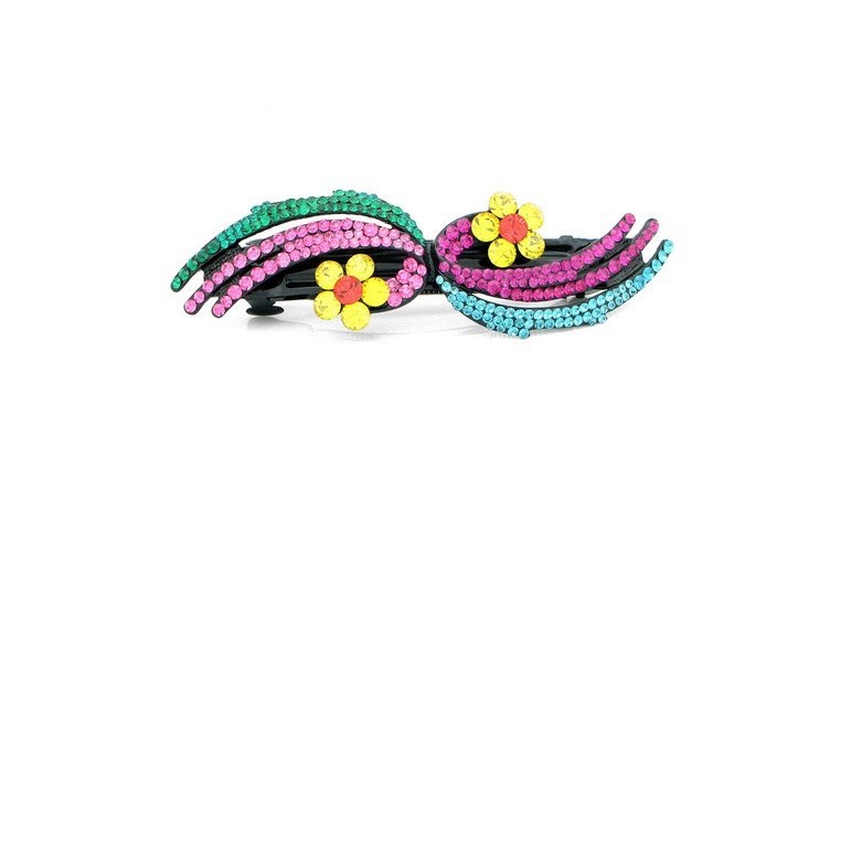 Jepit Rambut Bunga Berkilau dengan Kristal Austria Berwarna-warni – Aksesori Rambut Mewah untuk Pest