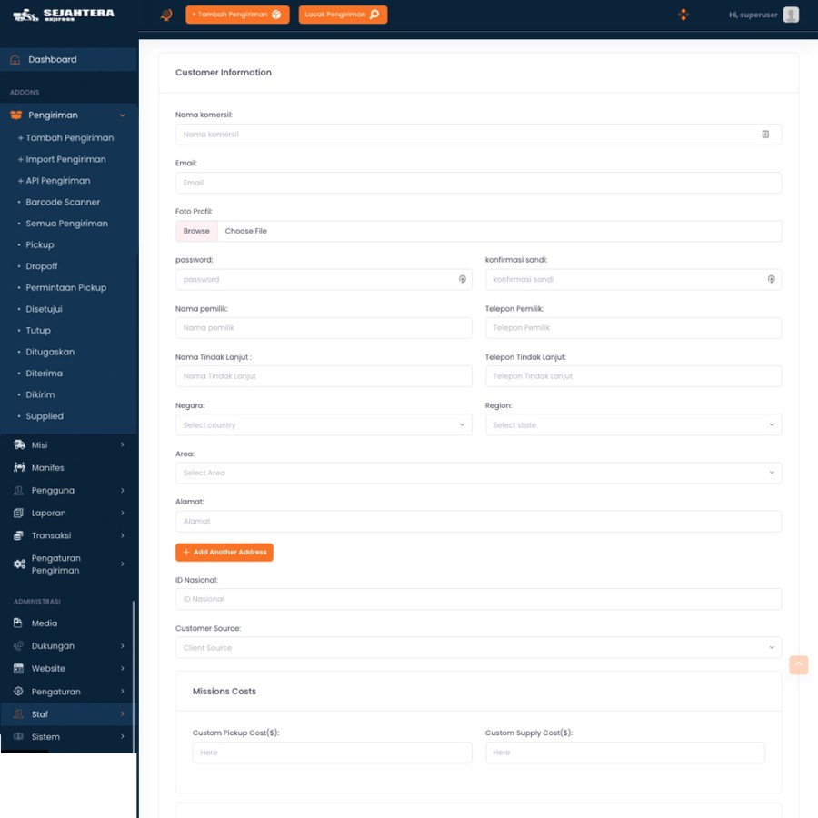 Aplikasi Cargo Expedisi Trucking Kurir Logistik Laravel