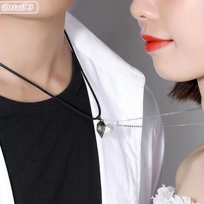 2Pcs Kalung Fashion Pasangan Pria & Wanita Couple Magnet Sahabat Besti