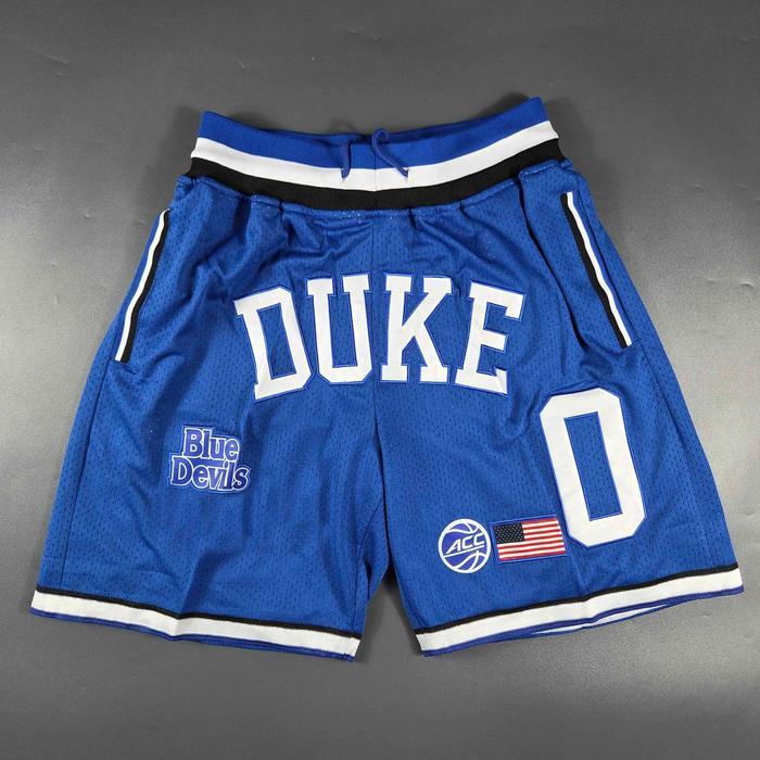 BORDIR CLASSIC Celana Basket JD Duke Tatum #0 Biru Basketball Shorts