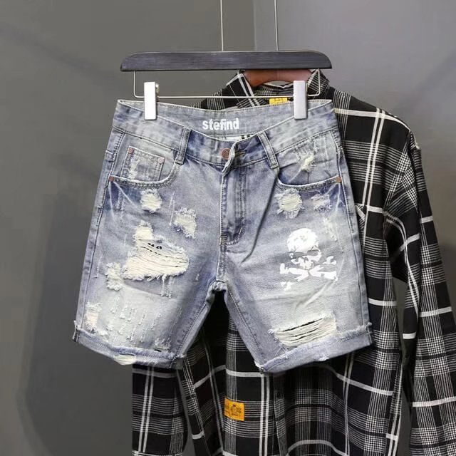 Celana pendek jeans pria Korea, celana pendek jeans pria, celana pendek jeans pria, celana pendek je
