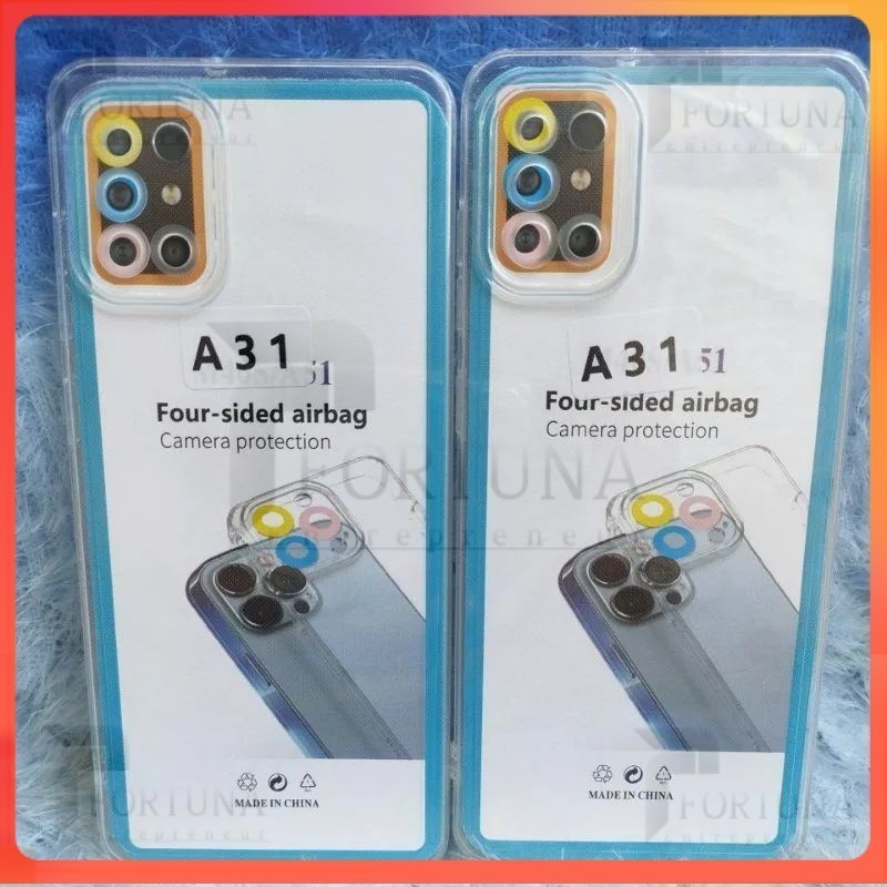 BIG  casing slicon/softcase bening transparan hp Samsung A31/M31 case TPU bening clear + pelindung c