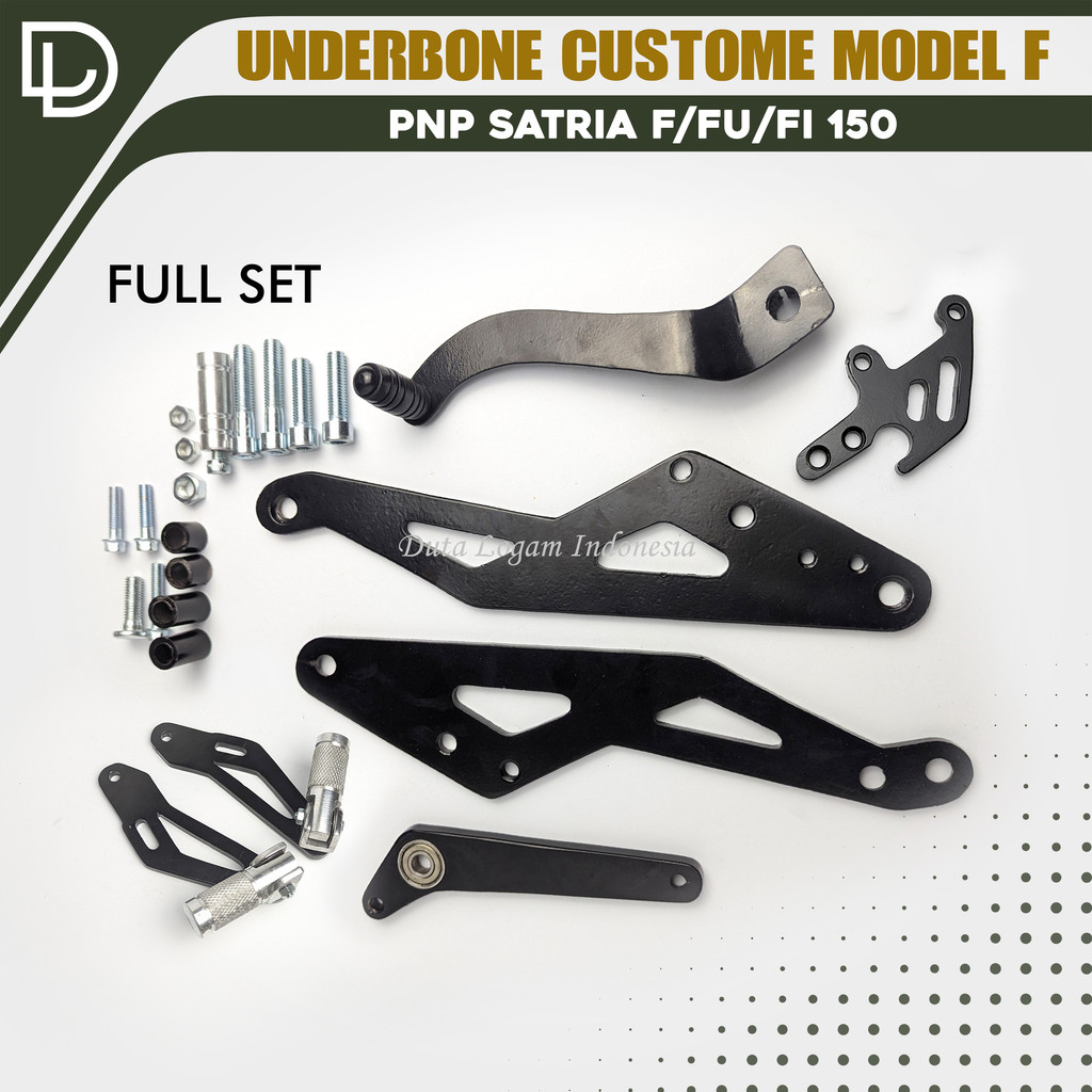 Satu Set Underbone Satria F/Fu/Fi Model F Step Belakang Jalu Lipat / Jalu Teflon Custom Dural CNC V2