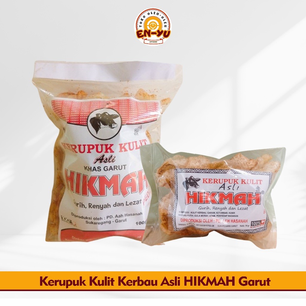 kerupuk kulit kerbau hikmah asli garut gurih original pedas / krupuk kulit HIKMAH kualitas super