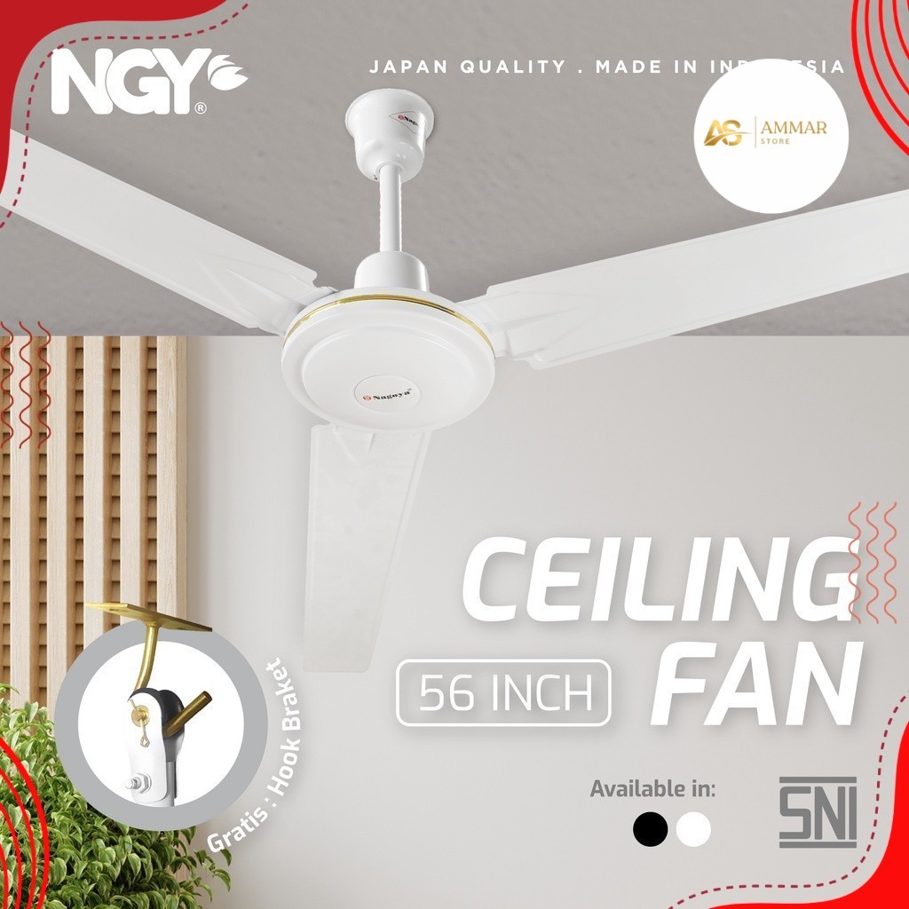NGY Ceiling Fan / Kipas Angin Plafon Steel Besi 56 inch /  Kipas Angin Gantung /  Kipas Angin Multif