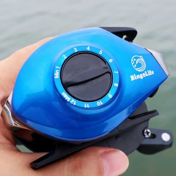 Bingolife Reel Baitcast Biru 8.1:1 Rem Magnet Umpan Mikro Laut