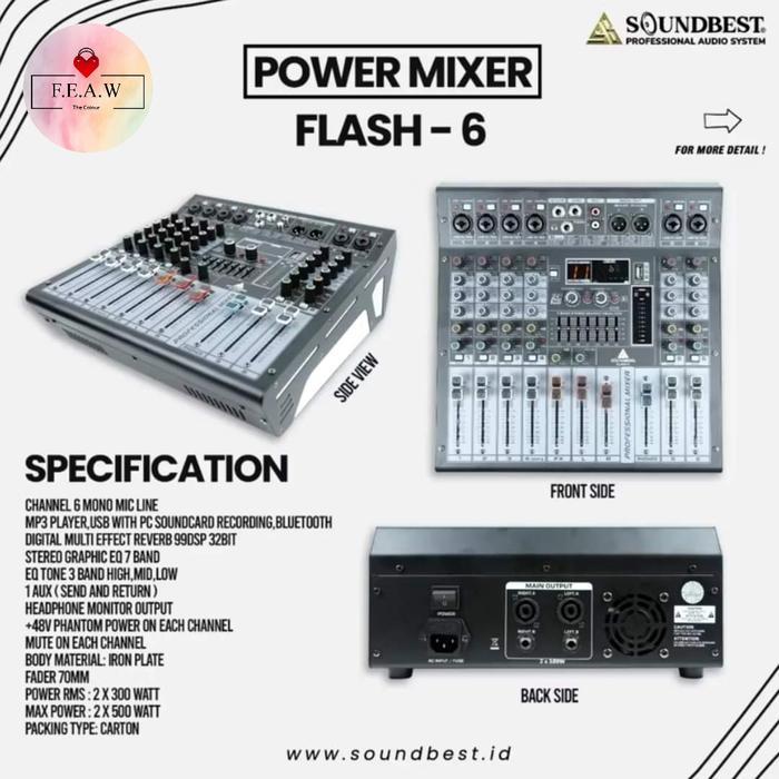 power mixer 6 channel soundbest flash 6 original mixer power 6 channel