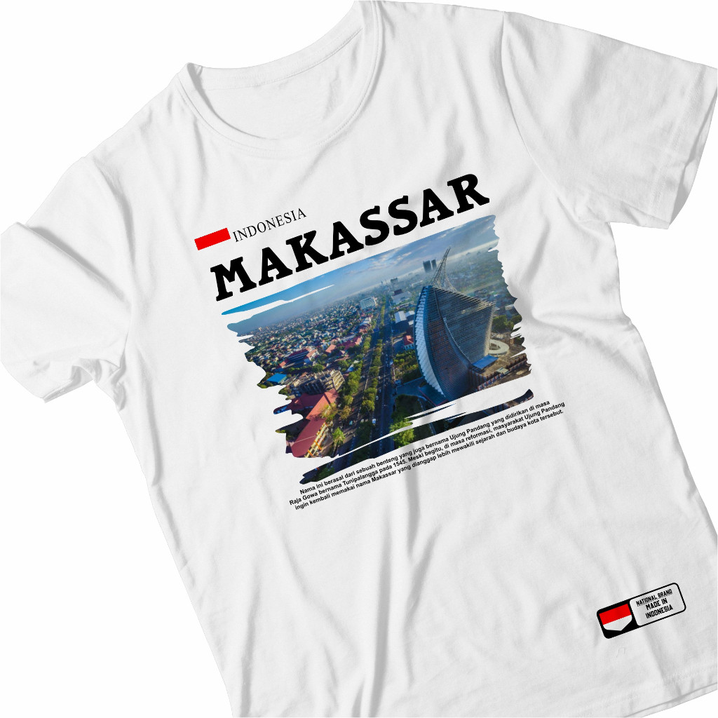 Kaos Oleh Oleh Indonesia Makassar Premium Quality Baju Kota Makassar Indonesia Oleh-Oleh Liburan Pri