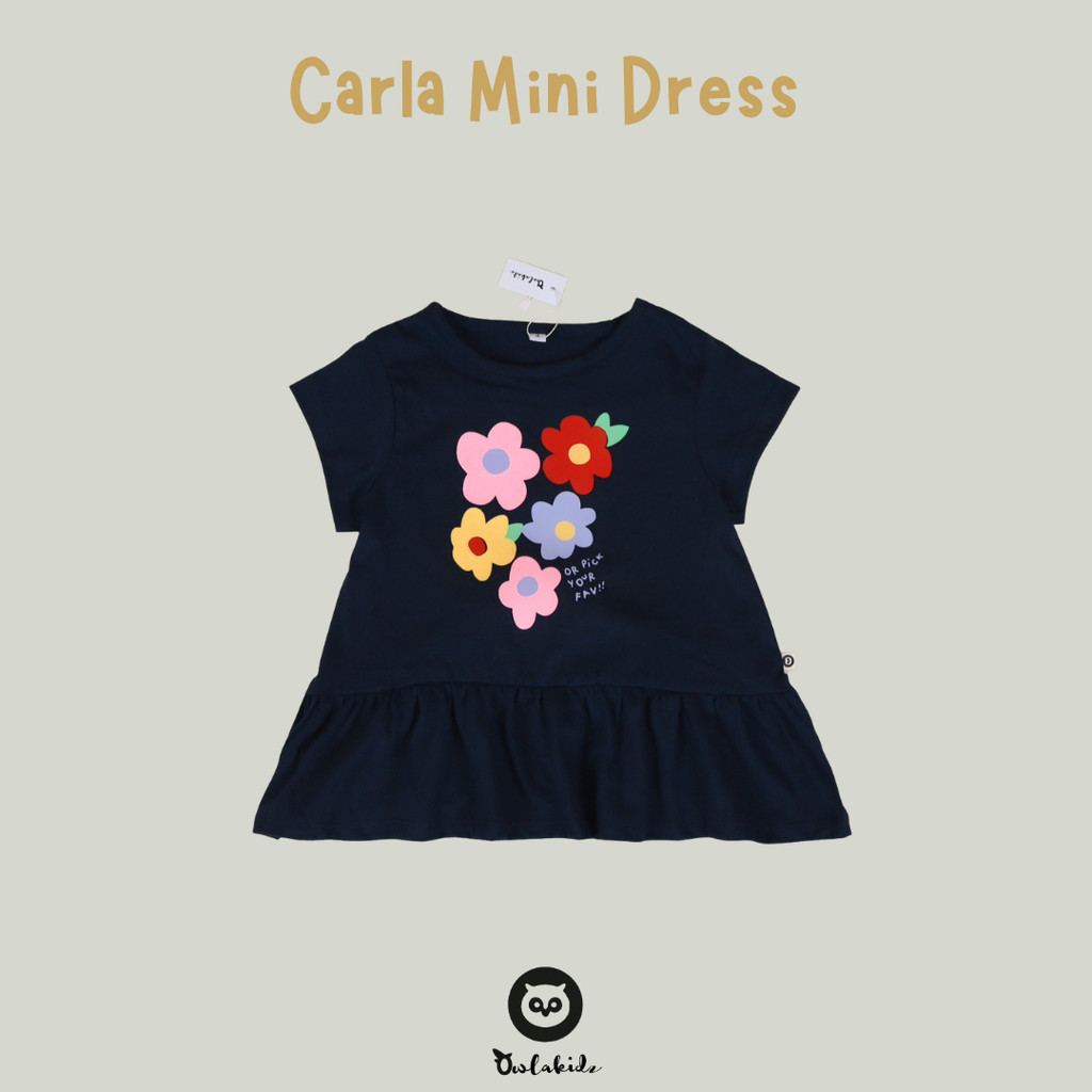 OWLAKIDZ - CARLA MINI DRESS NAVY - Dress anak perempuan - baju anak cewek