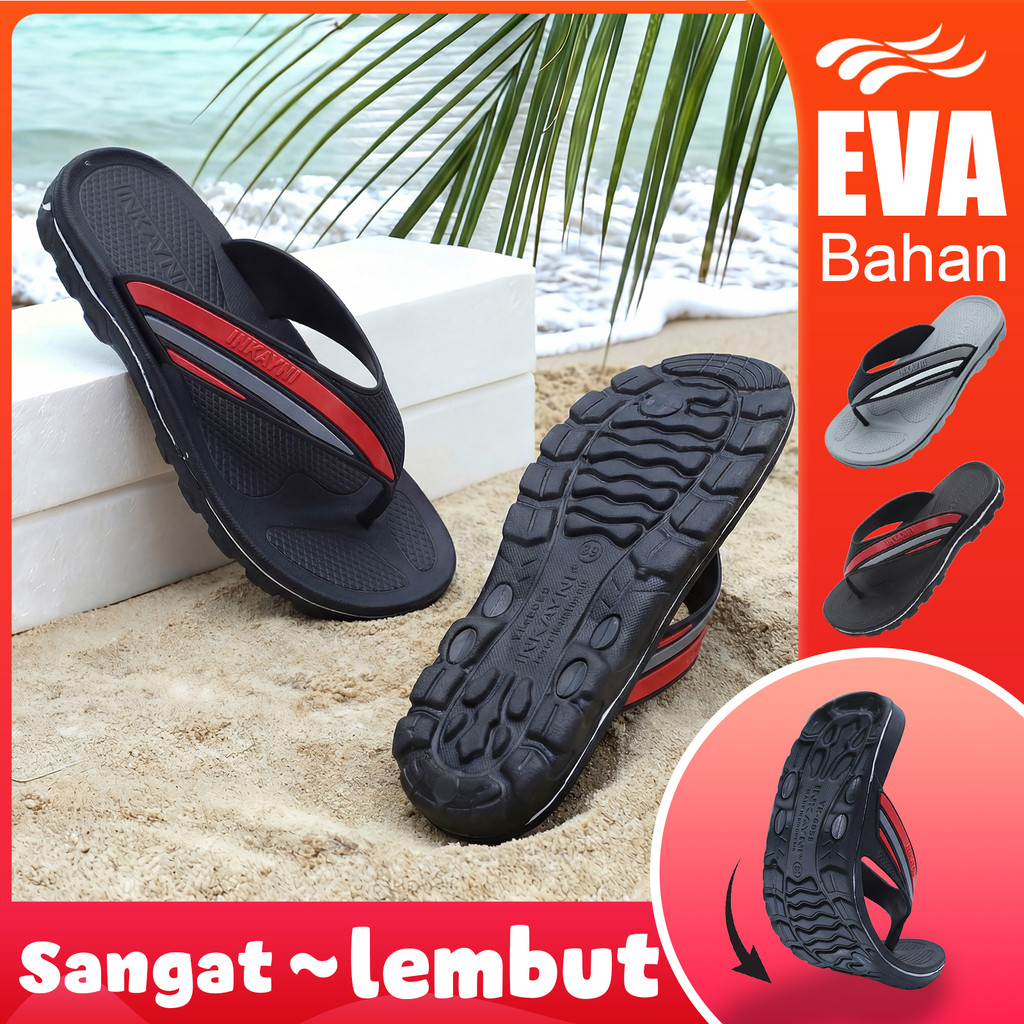 INKAYNI Sandal Pria Karet Empuk Anti Slip  Sandal Jepit Pria Sandal Pria Keren Distro Jepit Sandal P