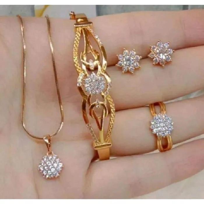 Set Perhiasan Emas Muda Asli Kadar 875 Berat 7gram Ada Surat