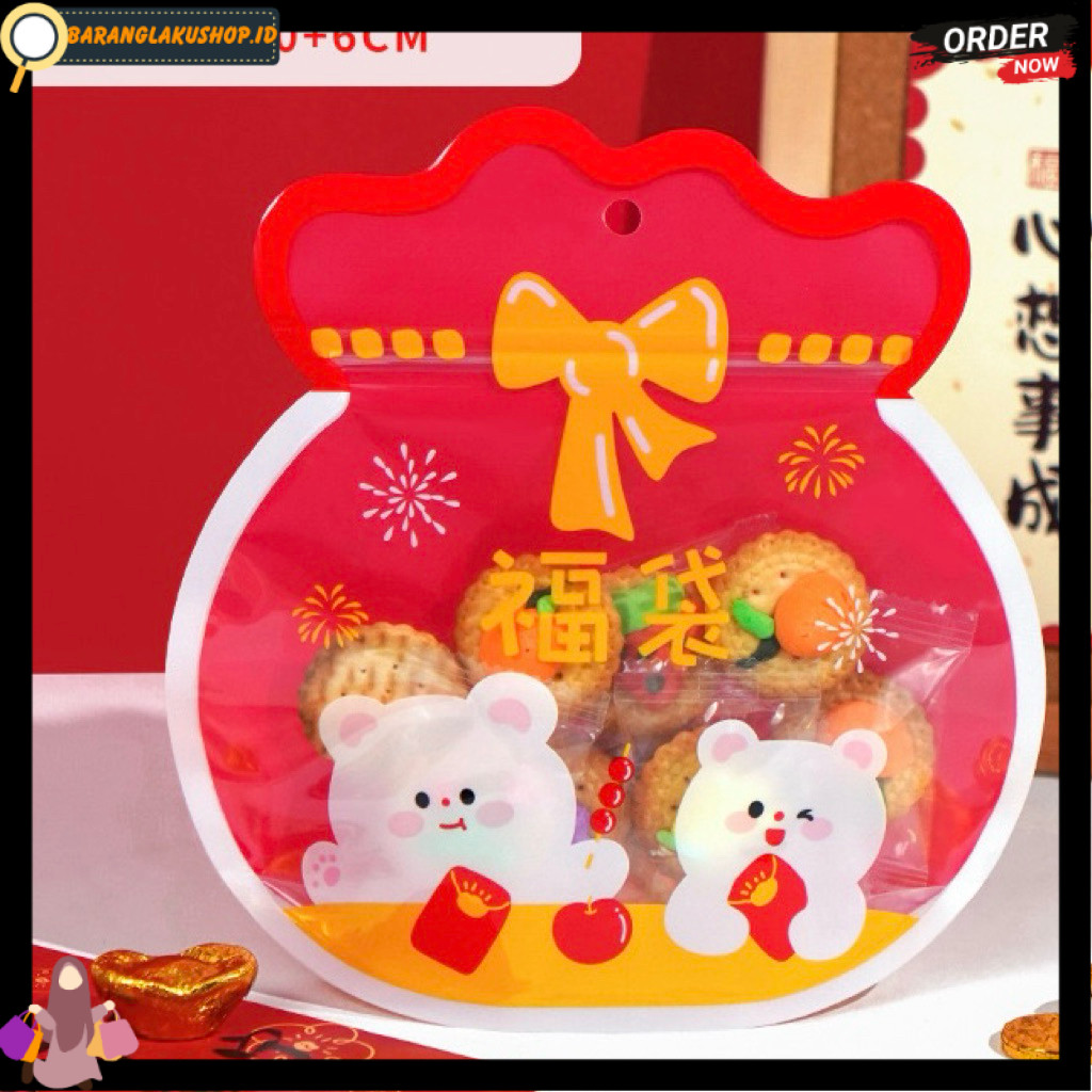 Cookies Bag Imlek Plastik Ziplock Cookies Imlek Plastik imlek lucu Plastik Hampers Imlek D6-1
