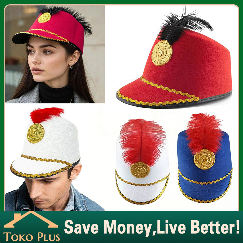 Topi Drumband +Bulu / Topi Mayoret / Topi Pasukan Drumband halloween cosplay