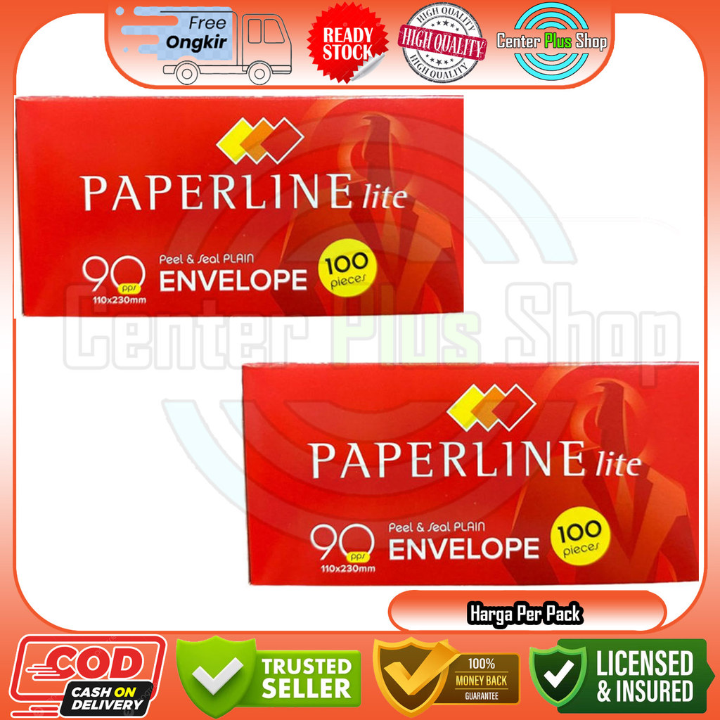 Paperline Lite Amplop Putih 90 Pps Per Lembar Ukuran 110 X 230 Mm Ampelop Surat Kertas Dokumen Envel