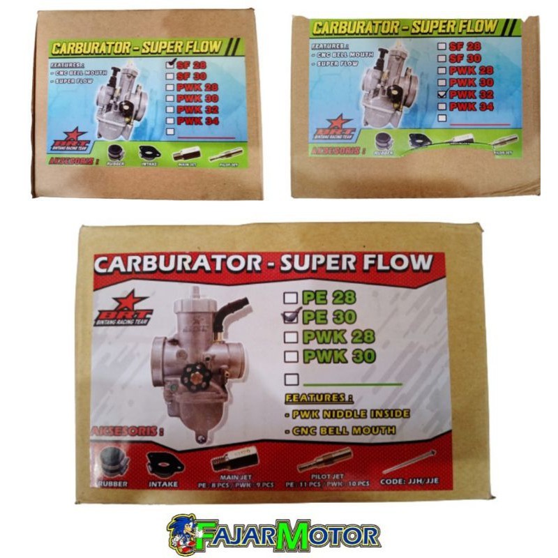 KARBURATOR BRT SF PE 28 PE 30 PWK 28 PWK 30 PWK 32 PWK 34 CARBURATOR SUPERFLOW ORIGINAL