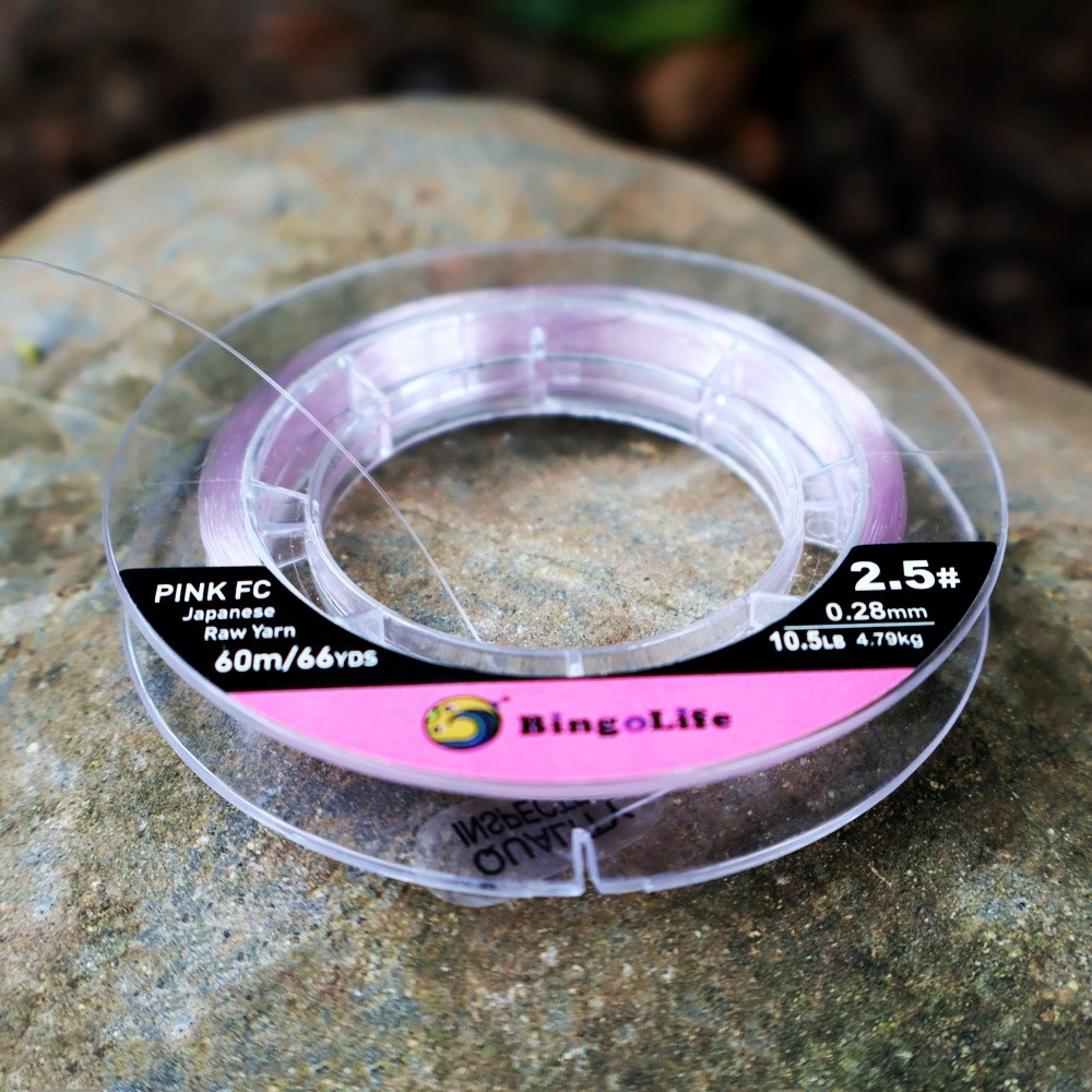 Bingolife Senar Pancing Fluorocarbon Pink 60m dari Jepang Leader