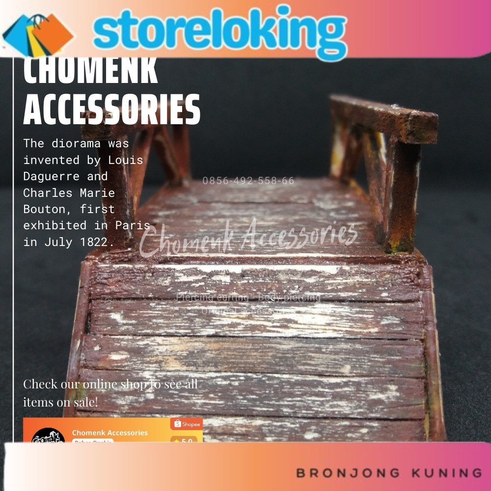 MURAH Diorama-miniatur Jembatan kayu skala 1:18-1:24 stik balsa special diorama-miniatur Jembatan ka