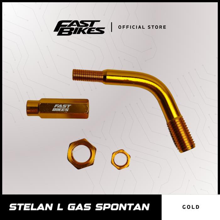 FASTBIKES - Stelan L Gas Spontan 9015B Aktif Full CNC Universal Sambungan Gas Engkol Outdoor - Biru