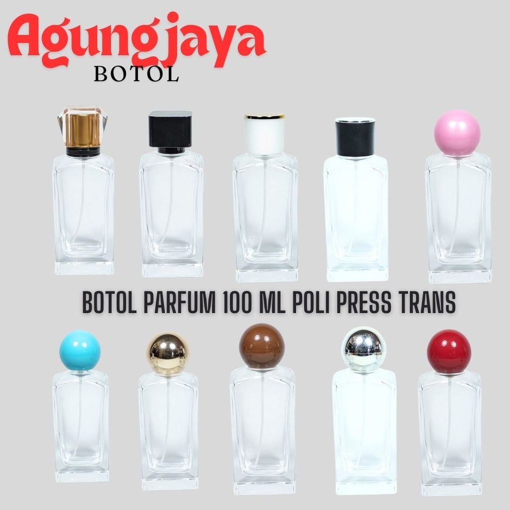 Botol Kaca Parfum 100 Ml Poli Press Pump Easy Silver/ Botol Kaca Parfum 100 Ml /  Botol Kaca / Botol