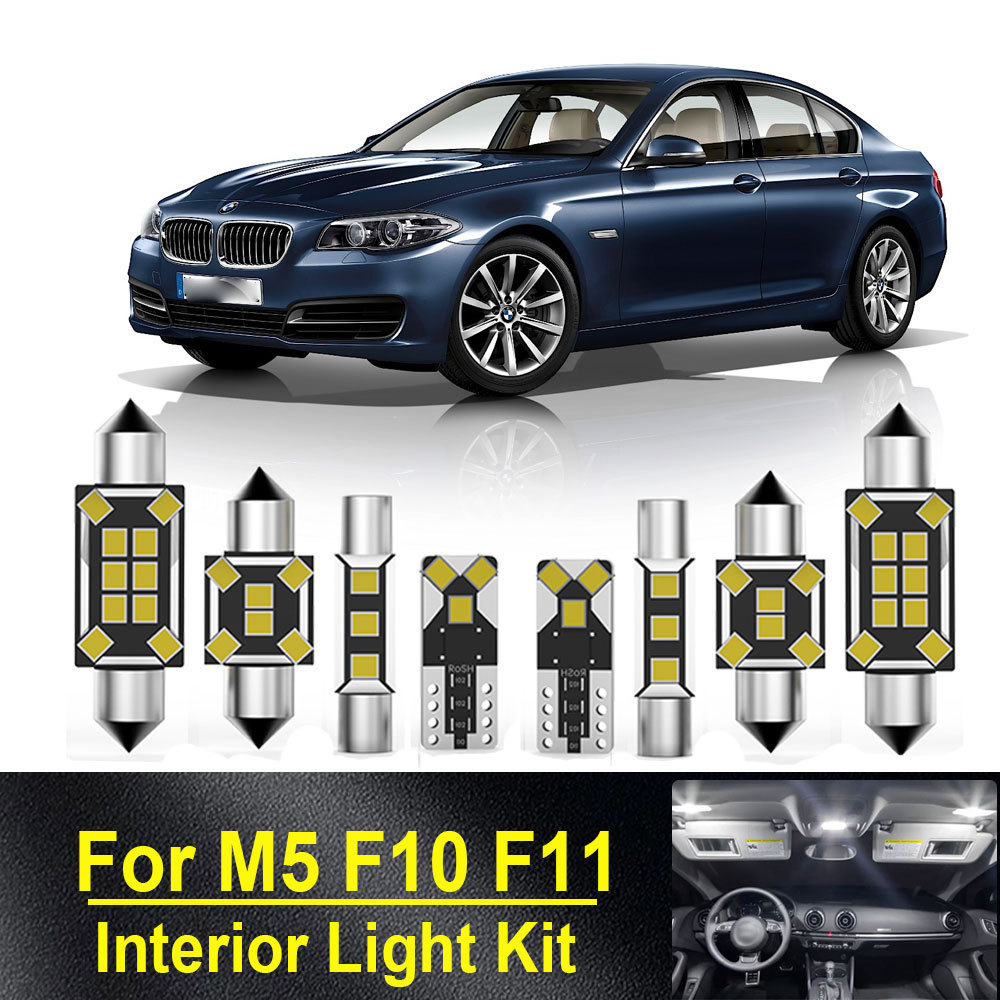21Pcs Lampu Interior LED Canbus Untuk BMW Seri 5 M5 F10 F11 Sedan Touring 2010 2011 2012 2013 2014 2