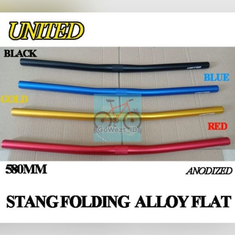 Handlebar Stang Sepeda Lipat Folding Flat Lurus Alloy 25.4 United 580mm MTB Minion Fixie | High Qual