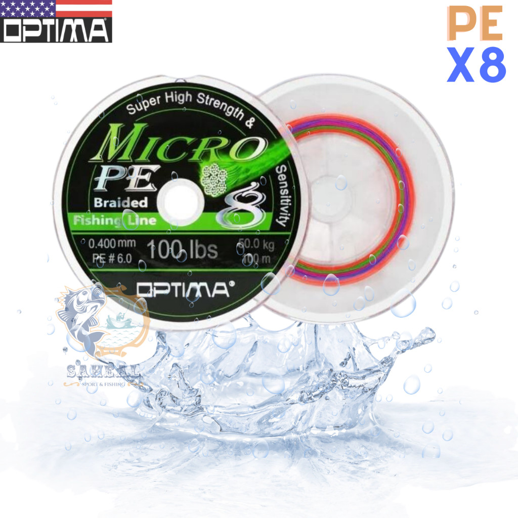 Benang Pancing PE Halus Kuat Optima Micro X8 Braided Multicolor 100 Meter Per roll Connecting