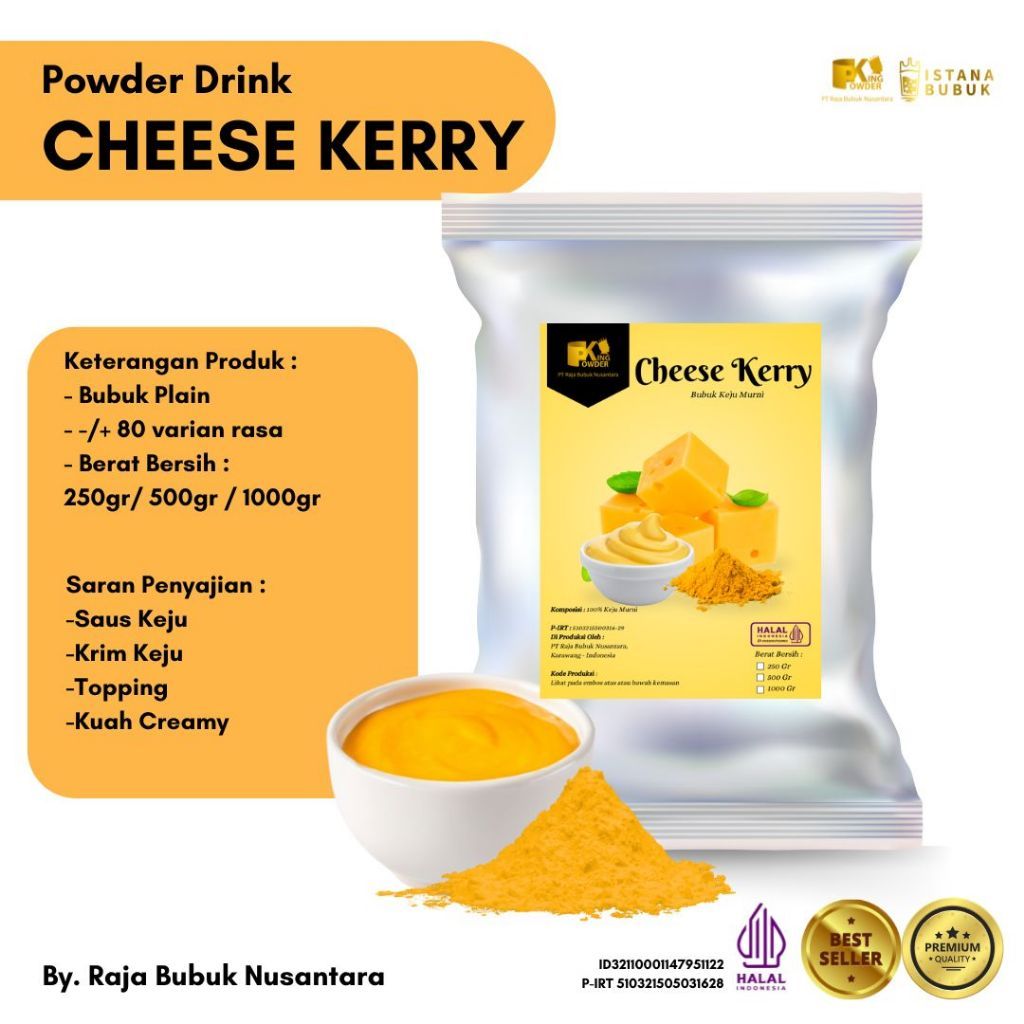 ( rico82.murah )_ Cheese Kerry 1kg Pure Keju Bubuk Murni 100%