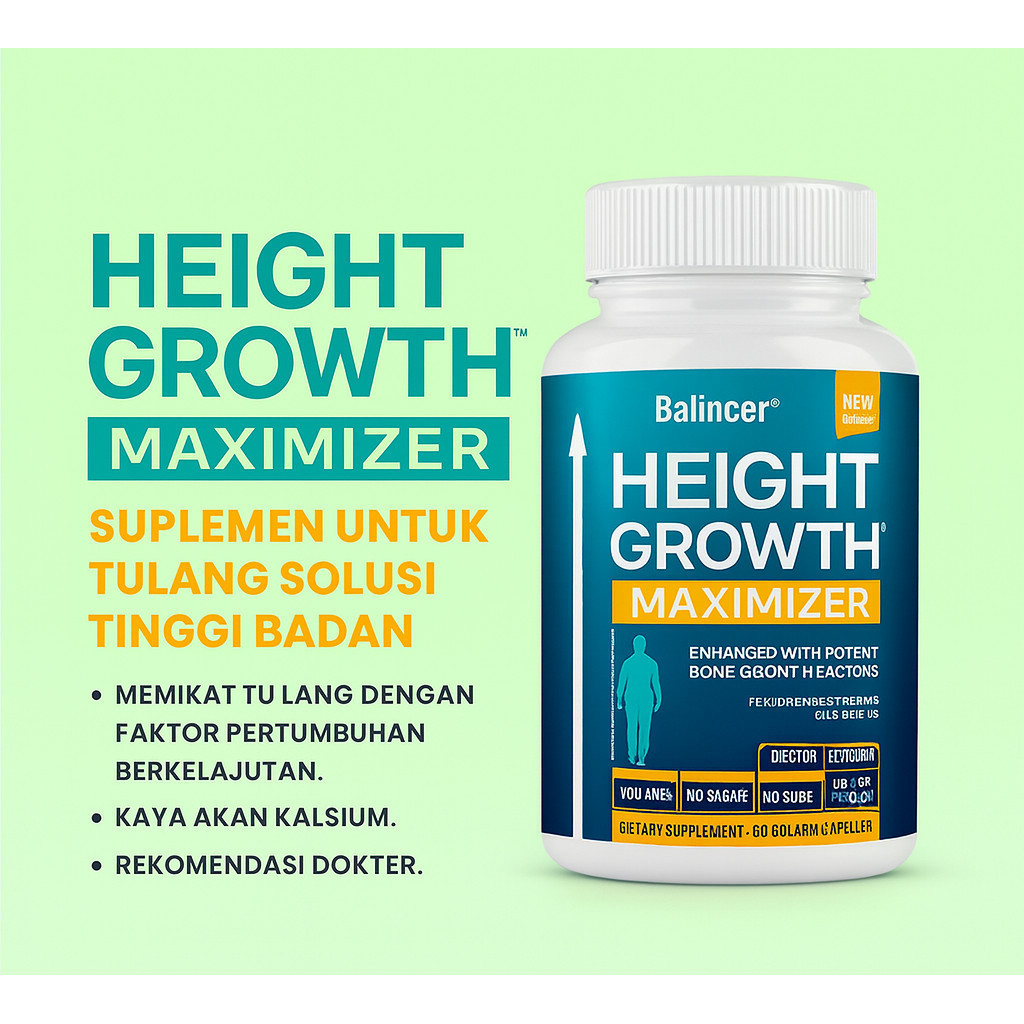 Height Growth Maximizer Suplemen PENINGGI BADAN Obat Peninggi Badan Herbal ORIGINAL BPOM Peninggi Ba