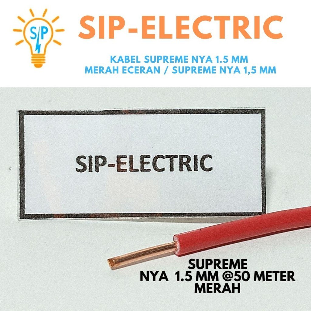 Kabel Supreme Nya 1.5 Mm Merah Eceran / Supreme Nya 1,5 Mm