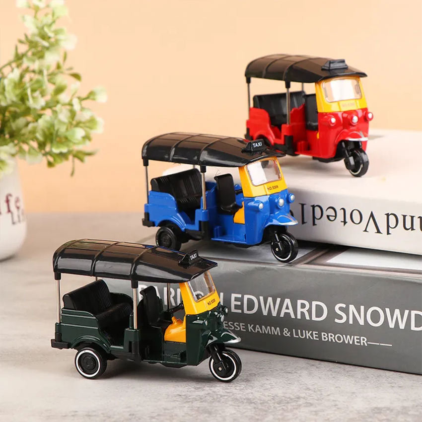 Diecast Miniatur Bajaj Tuk Tuk Bangkok Skala 1:43 Diecast Motor Roda Tiga Retro Thailand Mainan Anak