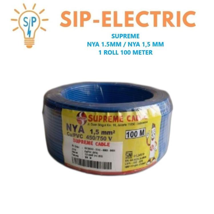 Kabel Supreme Nya 1.5 Mm Biru (1 Roll 100 Meter) / Supreme Nya 1,5 Mm