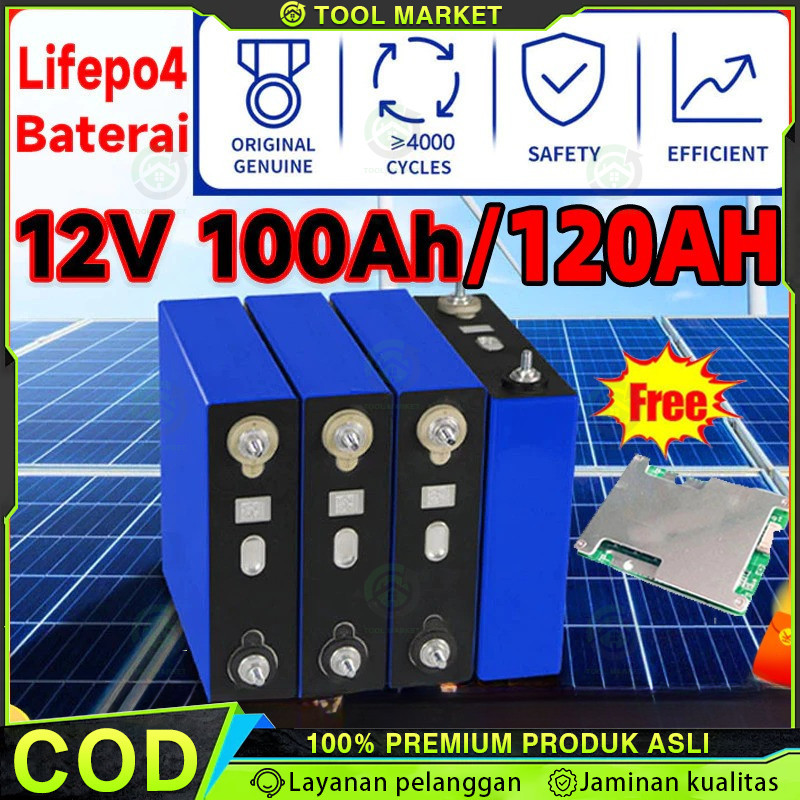 120AH/100AH Lifepo4 Cod 100% Baterai Baru 2026 CATL/BYD Battery Lifepo4 12v 120AH/100AH Battery Life