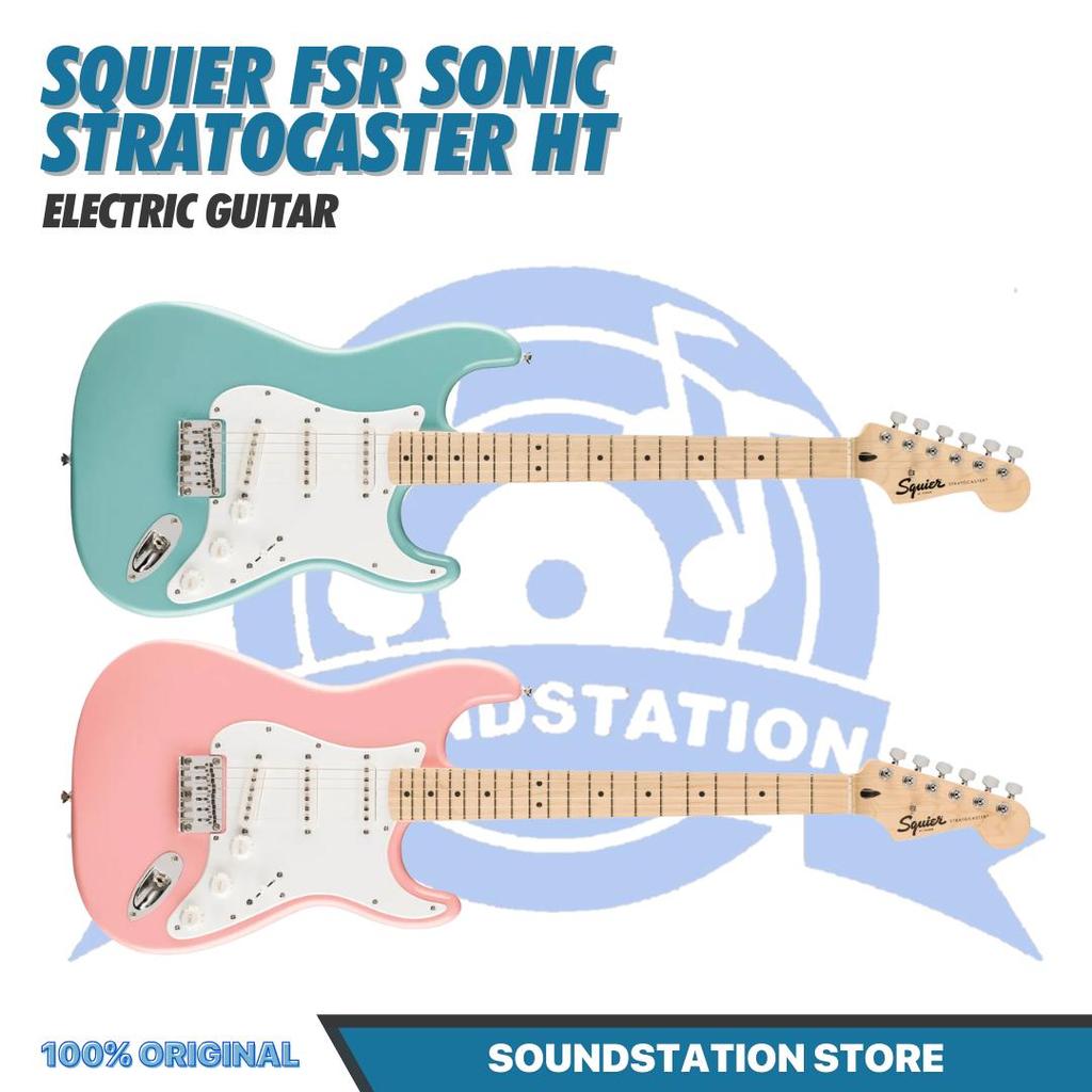 SQUIER FSR Sonic Stratocaster HT Electric Guitar - Gitar Listrik Elektrik Hardtail non Tremolo Origi