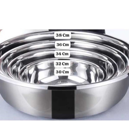 BH BASKOM STAINLESS 34 CM BASKOM  BESAR BASKOM STAINLESS JUMBO