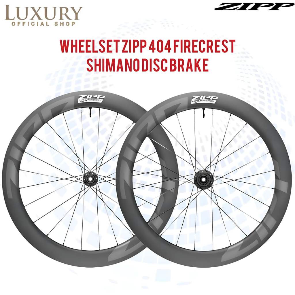 Wheelset ZIPP 404 Firecrest Tubeless Disc Brake Centerlock Sepeda Shimano Roadbike