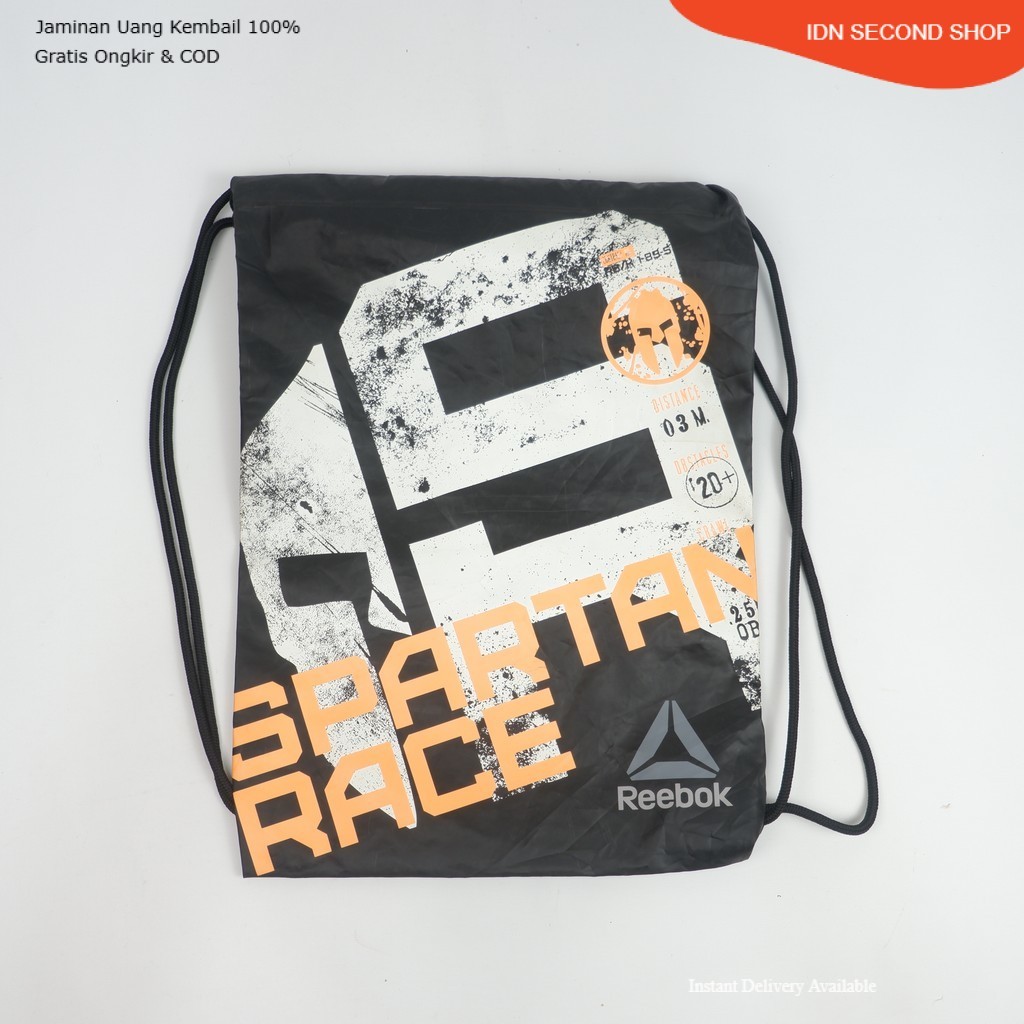 Reebok Spartan Race Drawstring Gym Bag Lightweight Preloved