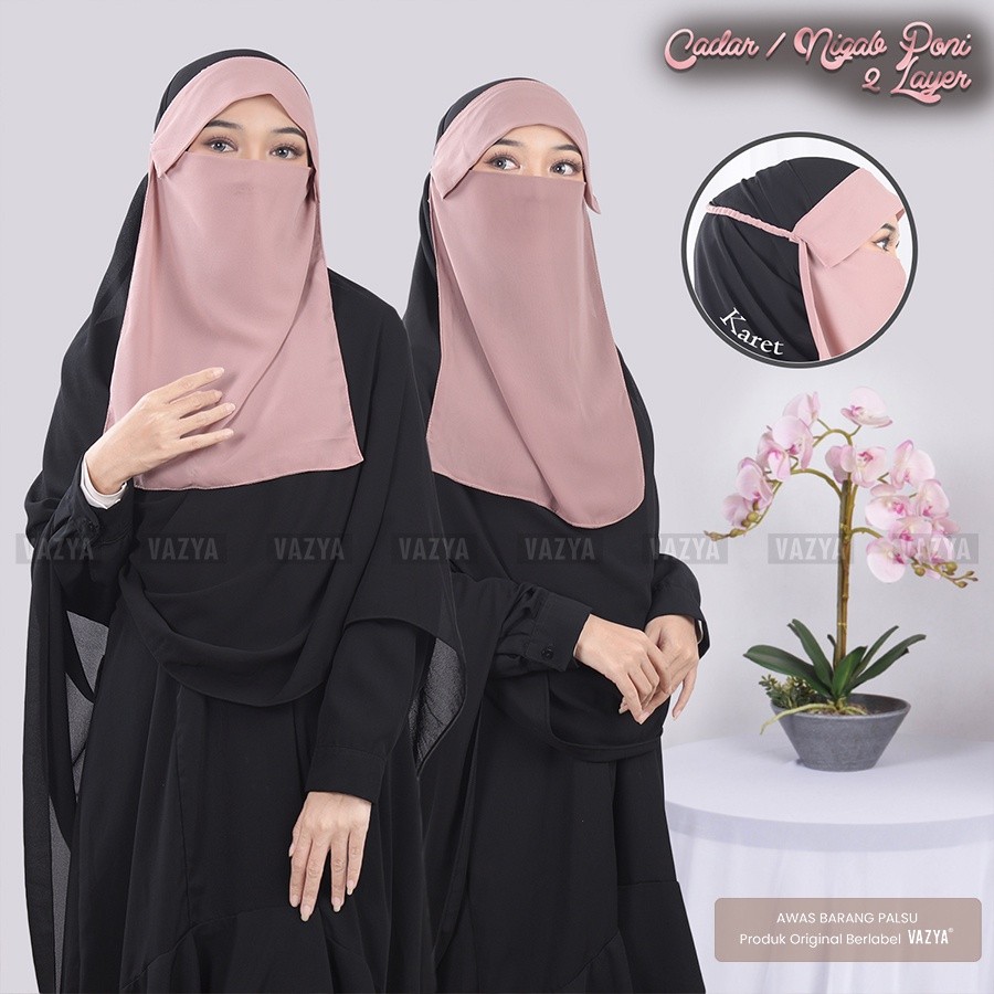 Koleksi Baru - Cadar/Niqab Poni 2 Layer