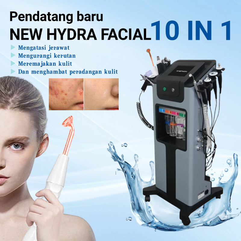 Alat Facial 10in1 Mencerahkan Hydra Asli Dan Asli Alat Facial Microdermabrasi Aqua Peel Hydra Oxygen