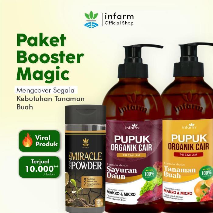 INFARM - Pupuk Buah, Sayur, dan Miracle Powder POC Paket Pelebat Bunga dan Buah INFARM Pupuk Infarm 