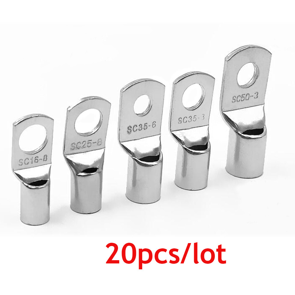 20pcs/lot SC 1.5~35mm2 Crimp Terminals Wire Weg Cable Connectors Kits SC16-8 SC16-12 SC35-12