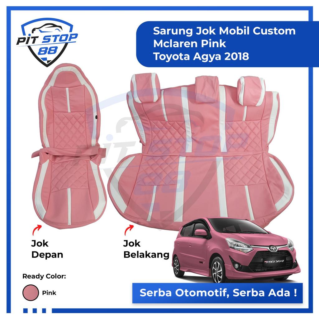 Sarung Jok Mobil Custom Mclaren Pink Toyota Agya 2018