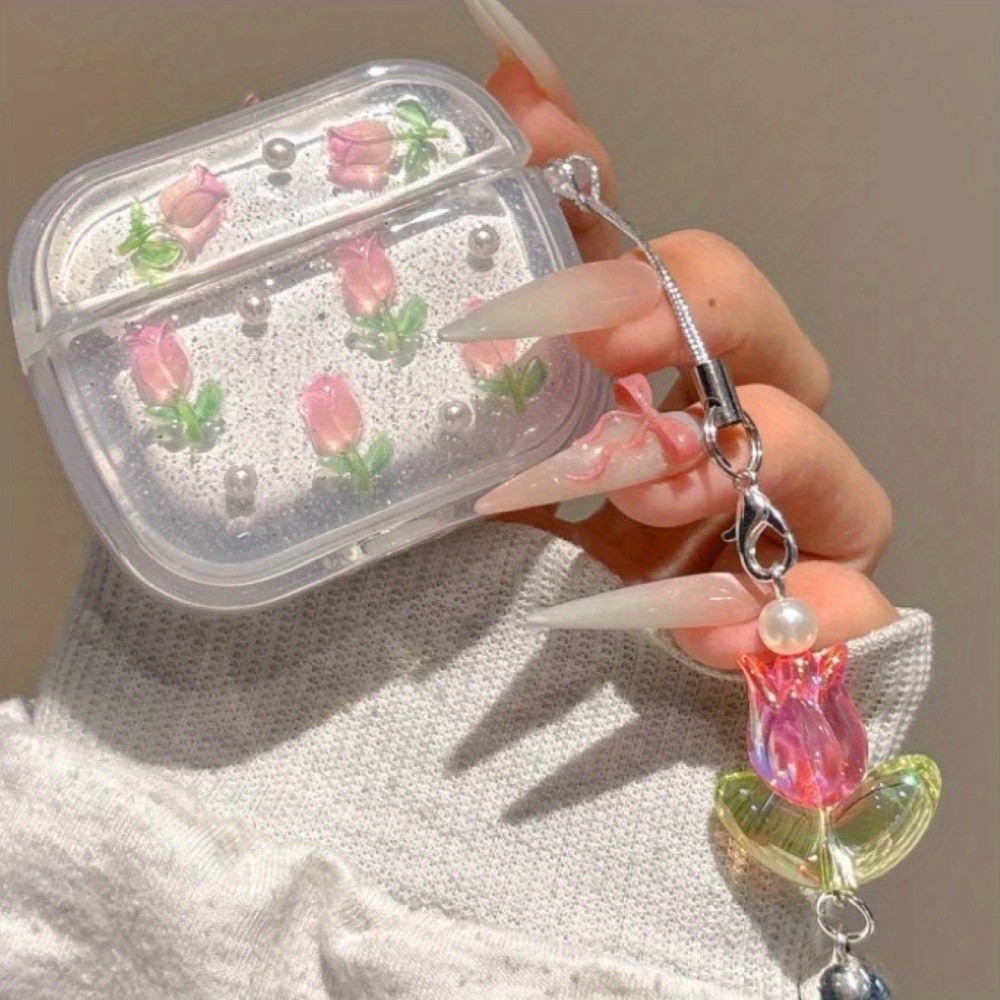 [Tpy4B41] Epoxy Tulip Flower is suitable for Apple AirPods earphone case 1 generation 2 generation 3