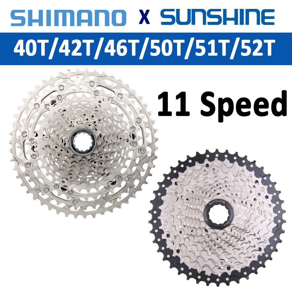 SUNSHINE MTB Cassette Shimano Deore M5100 11 Speed 52T 50T 46T 42T Mountain Bike 11V K7 42T 51T 11S 