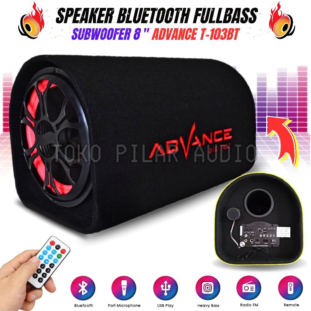 Speaker Bluetooth Aktif Portable Advance T103BT Subwoofer Karaoke Radio / Speaker ADVANCE T-103BT 8 