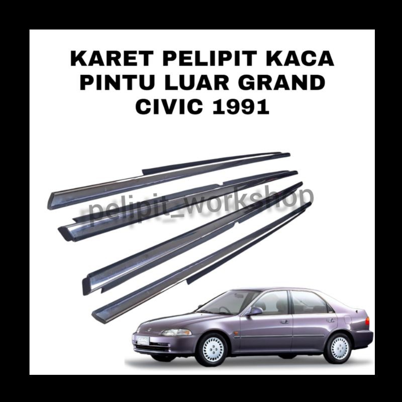 Karet pelipit kaca pintu luar Honda Grand Civic 1991