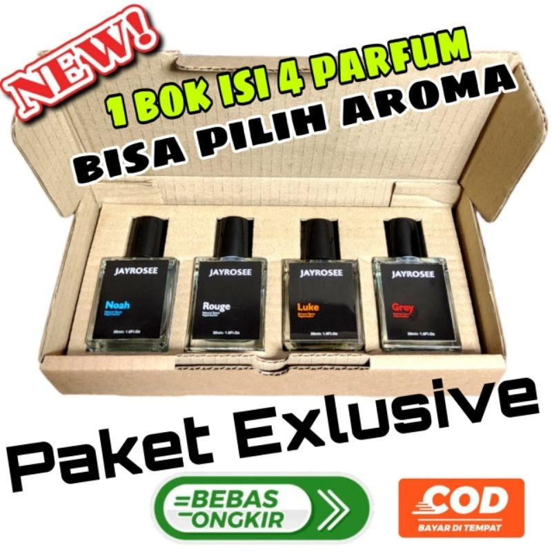 PROMO Jayrose Parfum Parfum Exclusiv 1 Bok Isi 4 Parfum Parfum Pria Disukai Wanita Parfum Aroma Sega