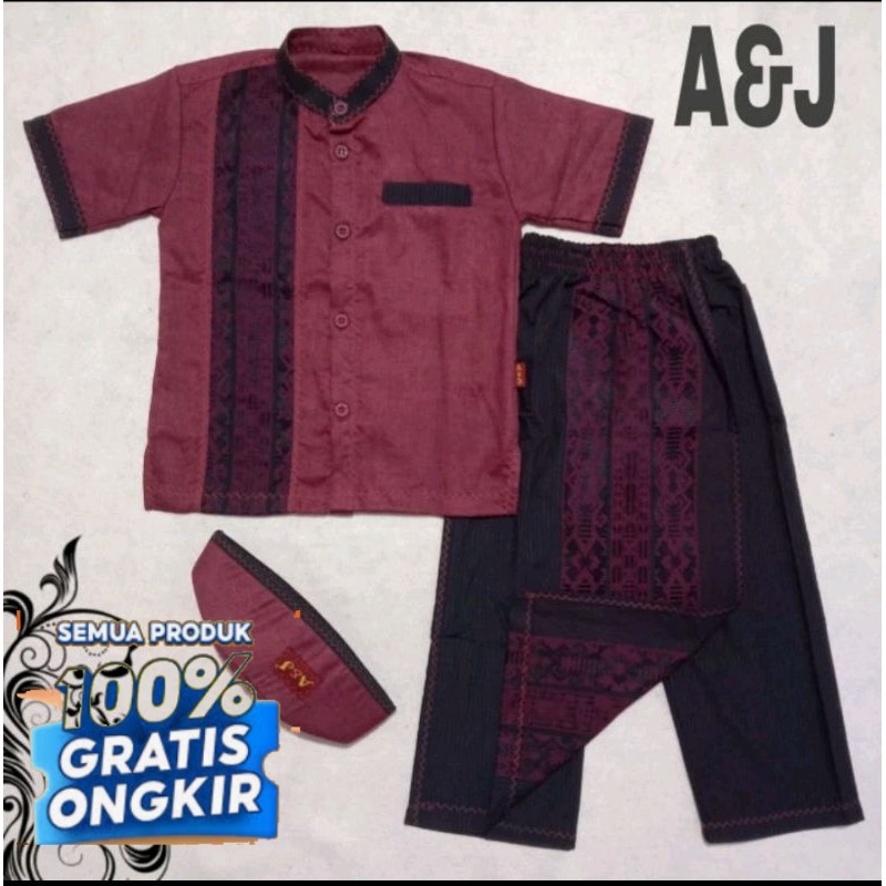setelan-koko anak laki laki sarkoci lengan pendek by A&J collection- pakaian cowo lainnya