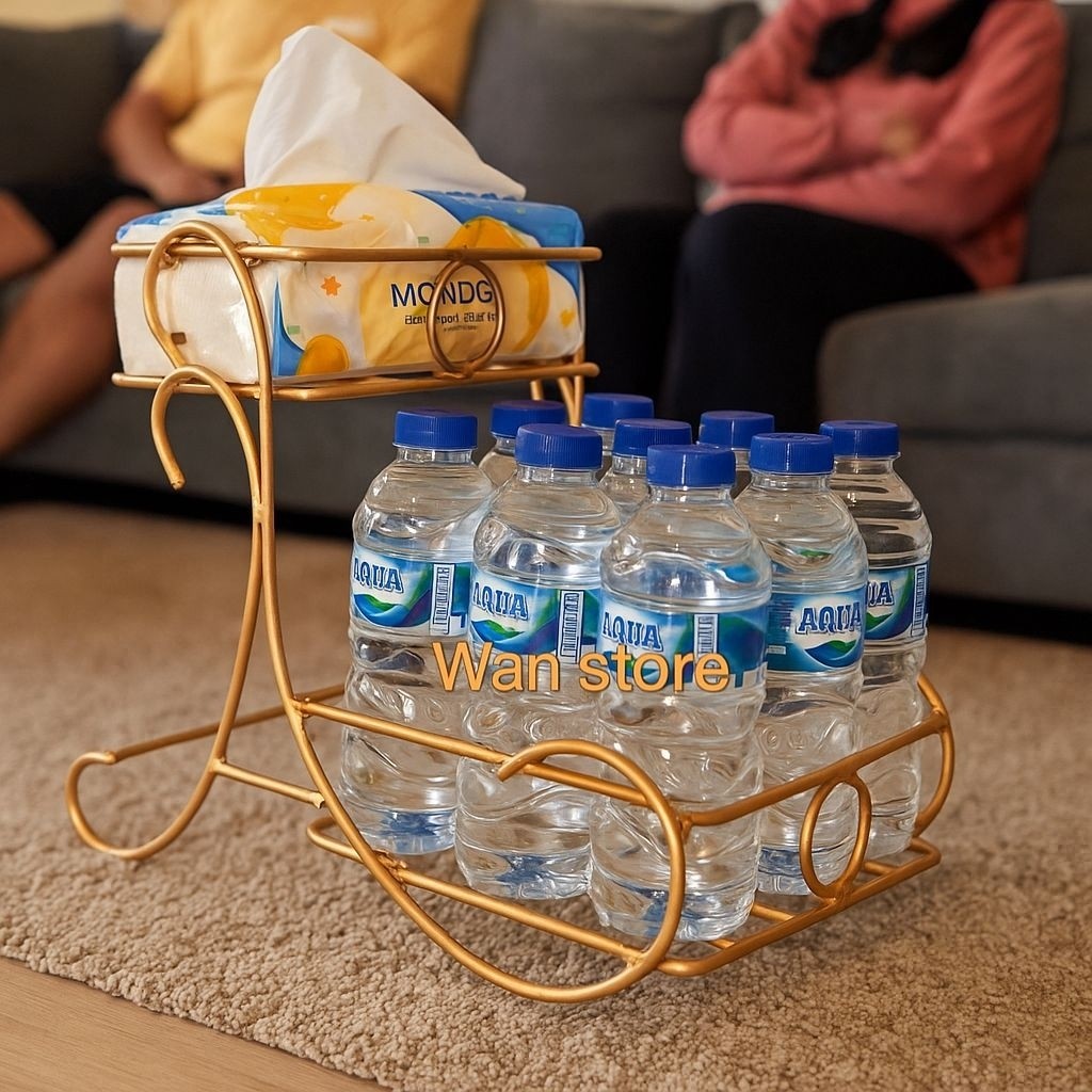 Rak Aqua Botol Minuman Dan Tisu Minimalis