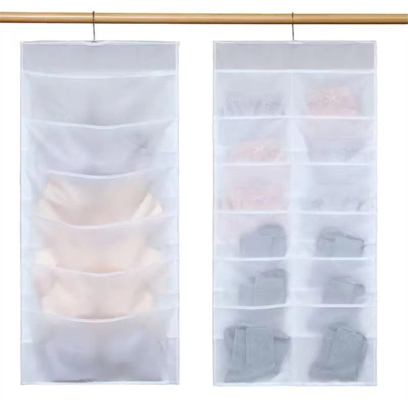 Household Doublesided Underwear Storage Hanging Bag Door Hanger drobe Thicken PEVA Waterproof Underw