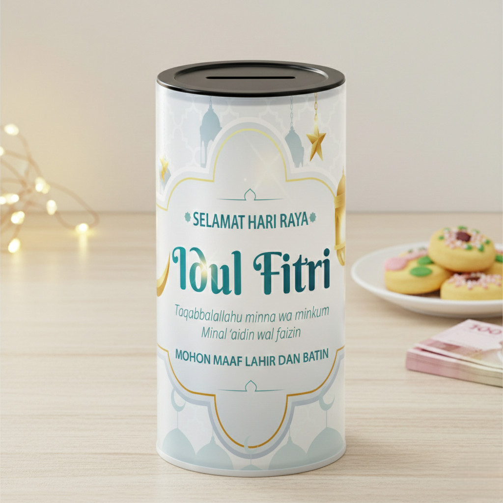 Celengan THR Ampao Lebaran Ukuran 20cm Bahan Plastik Celengan Anak Idul Fitri